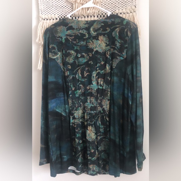 NWT Soft Surroundings Del Bosque Starry Night Tunic Top Gold Beaded Sequins - Picture 4 of 6